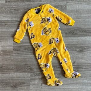 NBA Los Angeles Lakers fleece zip up baby footie